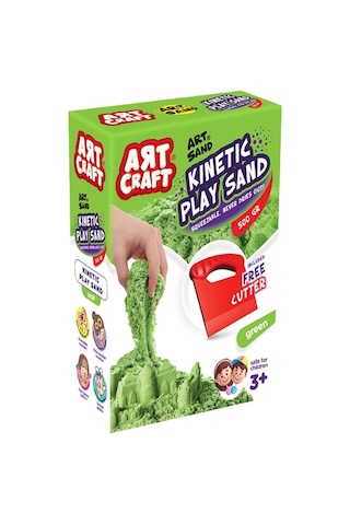 Art Sand Aksesuarlı Yeşil Oyun Kumu 500 Gr. - Kinetik Kum Seti - Natural Kum - Doğal Kum Çok Renkli