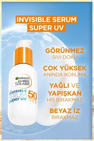 Garnier Ambre Solaire Invisible Super Uv Günlük Güneş Koruyucu Serum 30 ML
