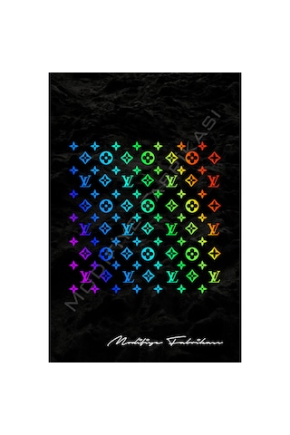 Lv Desen Sticker 25x25 Cm - Araç -motor - Kask - Hologram -