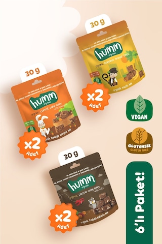 Humm Organic Organik Glutensiz Vegan Kek Atıştırmalık 6 x 30 G