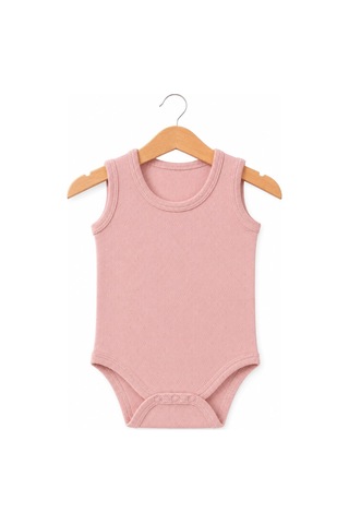 H&c Coolboy H&c 5'li %100 Pamuk Desenli Jakarlı Kolsuz Bebek Body Zıbın Gülkurusu