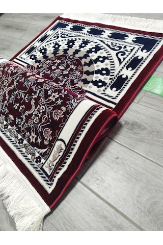 002 Medine-i Münevvere Mescid Modeli 4mm Hav Dokuma Seccade Bordo