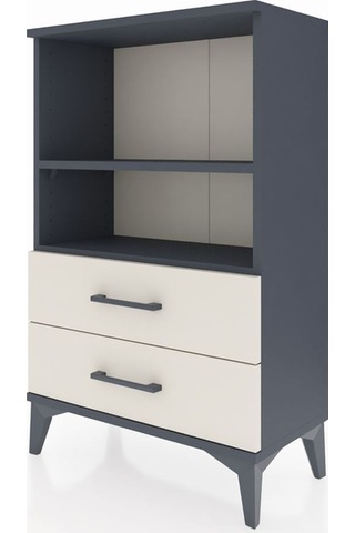 Arges Komodin 2 Raflı 2 Çekmeceli 60x30x96 Antrasit-aytaşı Antrasit
