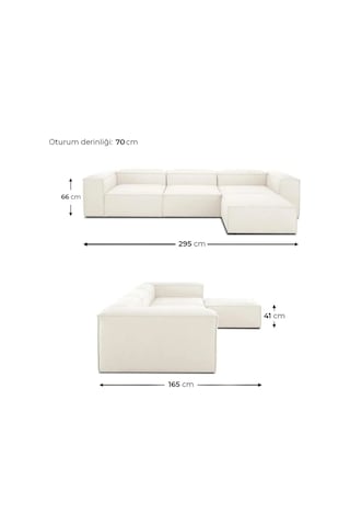 Mira Relax Krem Renk Köşe Koltuk Antrasit