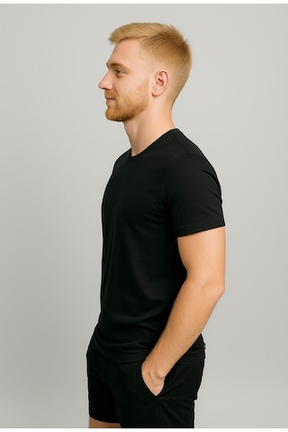 Axxel Erkek Siyah Kısa Kollu T-shirt-d405 Siyah