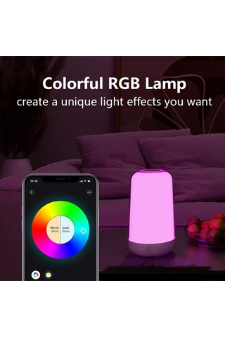 Qingmipy Bt Akıllı Gece Lambası: 7 Renk, Müzikle Senkron, 24 Sahne Modu, Mobil Uygulama Kontrolü Beyaz