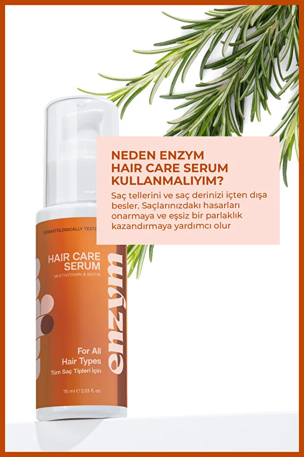 Enzym Cosmetics Multivitamin Saç Bakım Kompleksi Vitamin C Serum Hızlı Uzama Etkili 75ml