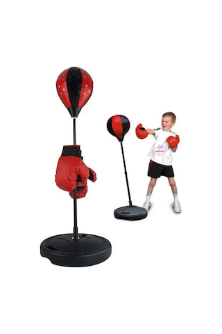 Beratsport Punchingball Standı Eldivenli Refleks Topu Boks Seti