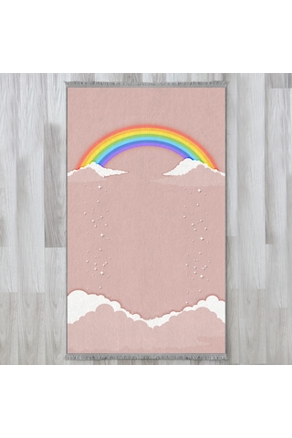 Evaşk Çocuk Seccadesi Namazlık Dokuma Halı Kaymaz Muslumana Seccade66x113 PEMBE 1EVASK411P50