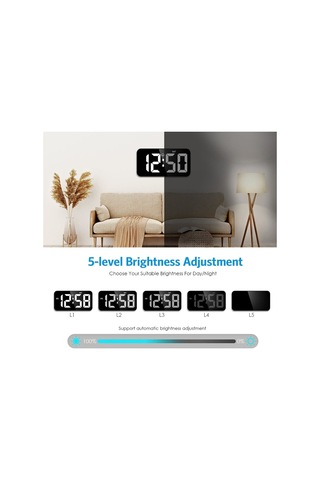 Ev Dekorasyonu İçin Otomatik Karartmalı Sessiz 11 Dijital Duvar Saati 12/24 Saat B Diğer