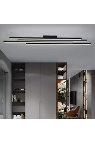 Beyaz 4* 100 cm Led Tavan Lambası 3000K Sarı Işık Modern Avize