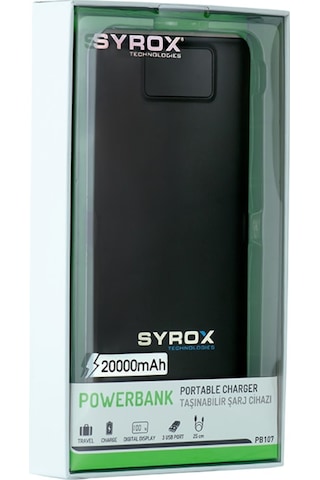 Syrox PB107 20000 mAh Powerbank Siyah