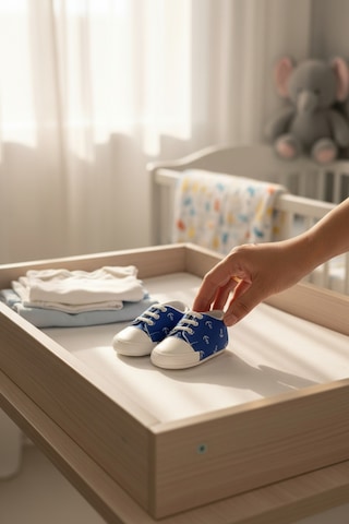 Balbeybi Bebek Deniz Çapalı Figürlü Spor Ayakkabı Kaydırmaz Taban İlk Adım Sneaker Ortopedik Hafif Günlük Mavi