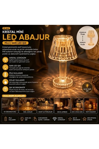24 Adet Kristal Damlalı Mumluk - Masa Lamba Abajur Mini Pilli 5468 Çok Renkli