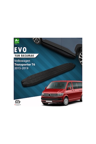S-dizayn Vw Transporter T6 Uzun Şase Evo Siyah Yan Basamak 253 Cm 2015-2019