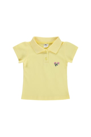 Civil Baby Çiçek Nakışlı Basic 6-18 Ay Tişört - Sarı Açık Sarı