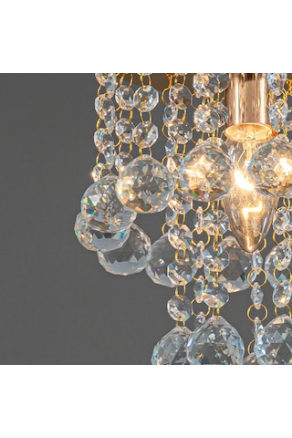 Akasya Gold Renk Kristal Taşlı Hol Ve Salon Avizesi Krom