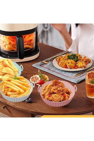 Hobibahçem Renkli Isıya Dayanıklı Yıkanılabilir Silikon Fırın Ve Airfryer Yuvarlak Model Pişirme Matı 20 Cm Kahve