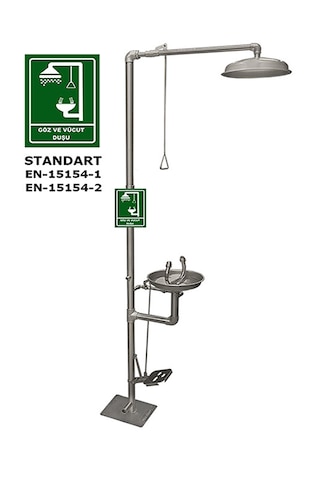 Ea 2032-a Acil Boy Ve Göz Yıkama Duşu Pedallı Paslanmaz