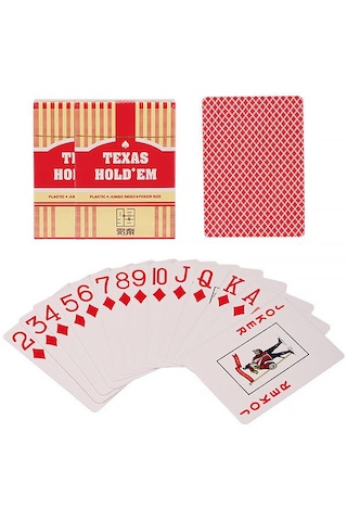 Kırmızı Jumbo Pvc Su Geçirmez Jumbo Blackjack iskambil Oyun Kağıdı cin385kr