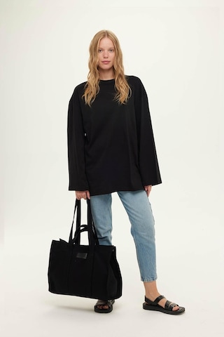 Manuka Geniş Uzun Kollu Oversize Tshirt Siyah