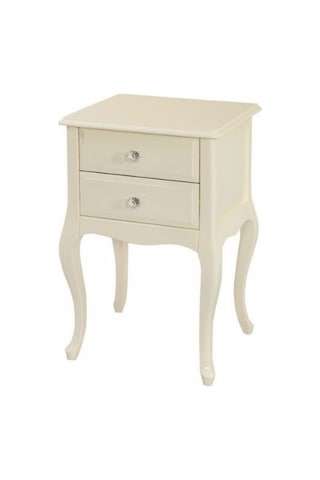 Roys Ahşap 2 Çekmeceli Masif Krem Komodin  Telefonluk
