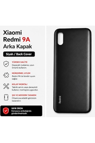 Xiaomi Redmi 9a Arka Kapak Batarya Kapağı Siyah Uyumlu Yedek Parça