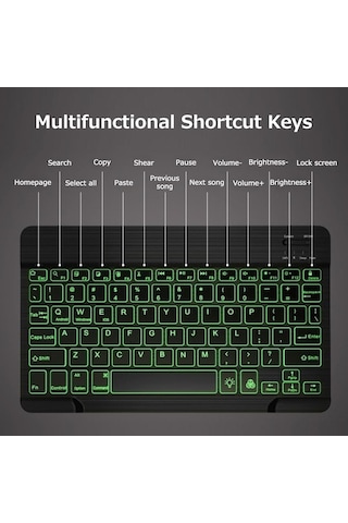 10 İnç Kablosuz Bt Klavye Ultra İnce Şarj Edilebilir Bt Klavye