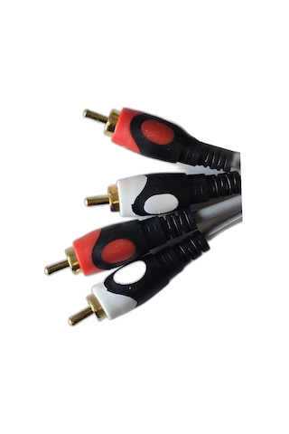 2 Rca 2 Rca Stereo Ses Kablosu 3m Amfi Tv Hoparlör Ses Sistemi Bağlantı Kablosu Gri