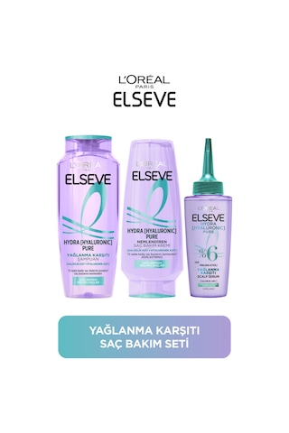 ELSEVE Hydra Pure Salisilik Asit içeren Yağlanma Karşıtı Arındırıcı 3'lü Bakım Seti