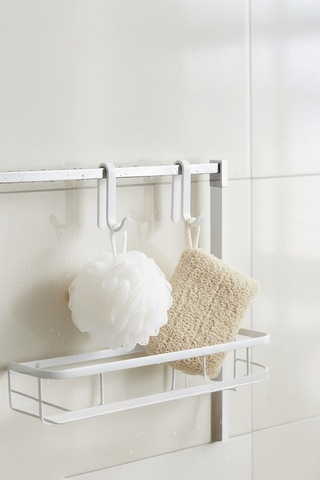 4 Adet Plastik Kanca Askı Metal Banyo Mutfak Rafları Için Beyaz Beyaz