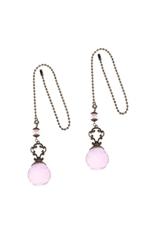 2pcs Fan Fan Işık Asma Zinciri Ev Dekorasyon Araba Trim Crystal Ball Kolye Tavan Fan Çekme Zinciri