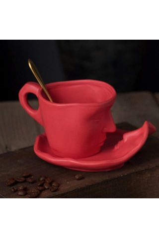 Suntek Yenilikçi İnsan Yüzü Desen Kupa Soyut Sanat 260ml Yeni