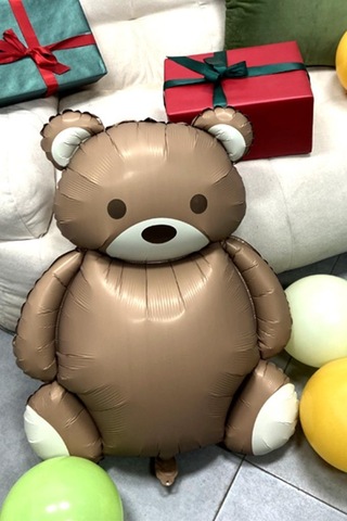 Beysüs Ayıcık Folyo Balon Seti Mavi Beyaz Ve Gold Krom Balon 10 Lu Standart