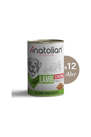 Anatolian Premium Adult Lamb Kuzulu Parça Etli Yetişkin Köpek Konservesi 12 x 400 G