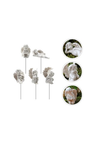 5pcs Angel Bahçe Stakes Dekoratif Çim Bahçesi Dekoratif Taş Minyatür Melek Peri Bahçesi Angel Yard Memorial Heykeli