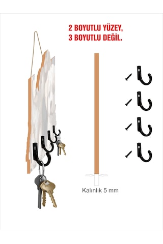 2d Ahşap Uv Baskılı Dört Metal Kancalı Köpekler Hoşgeldiniz Mdf Duvar Askılığı Anahtarlık V9 Çok Renkli