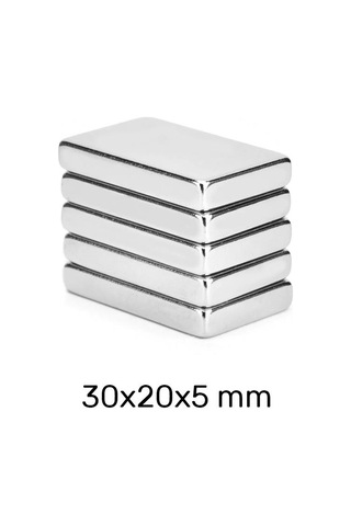 30X20X5 Mm Neodyum Dikdörtgen Güçlü Mıknatıs 5 Adet Set