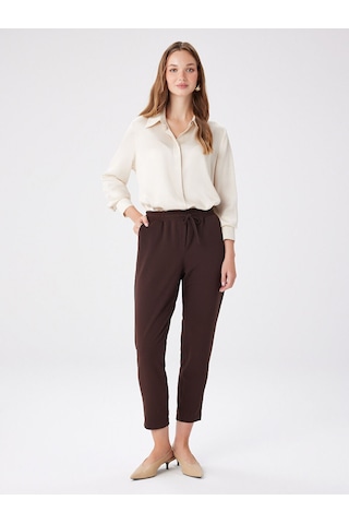 Faik Sönmez Comfort Fit Krep Örme Pantolon W27pnt002 Bw27pnt00230 Kahve