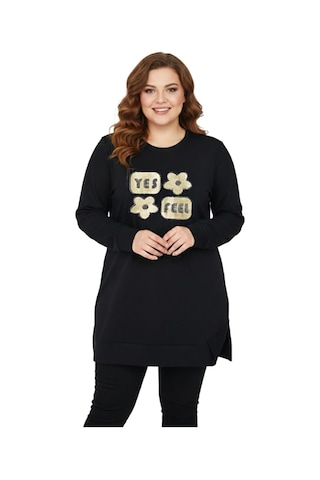 Caftan Kadın Sıfıryaka Taşlı Tunik Bgl-st05087 Siyah