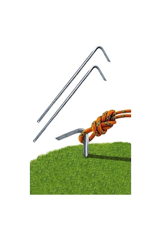 Çelik Çadır Kazığı 30 Cm Uzunluk 4.5 Mm Kalınlık Çadır Tente İçin Kullanım 4 Adet Uzun Kalın Gümüş