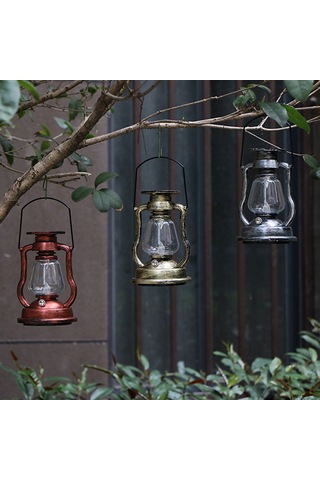 Xindoker Rustik Güneş Enerjili Led Feneri, Elden Taşınabilir, Islak Ortamlara Dayanıklı, Sıcak Işık, Abs Ve Demir Malzeme