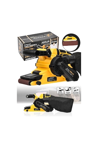 Assur Asr422 900w Elektrikli Vakumlu Tozsuz Cila Özellikli Tank Zımpara Makinesi