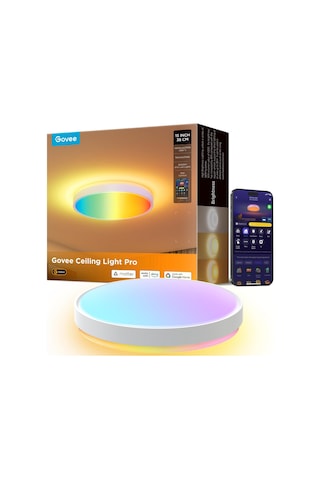 Govee Tavan Lambası Rgbıc 48,5w, Akıllı Led Tavan Işığı 4300lm Matter, Alexa Ve Google Assistant İle Uyumlu, Tavan Lambası Led Ø38cm Lamba Oturma Odası Yatak Odası İçin Arkadan Aydınlatmalı Kısılabilir Siyah