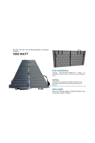 1800 Watt Katlanabilir Solar Panel 1.8 Kw Katlanabilir Güneş Paneli