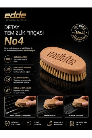 Edde Araba Araç Oto Yıkama At Kılı Detay Fırçası Detailing Fırçası Detaylı Temizlik Fırçası No:4 1