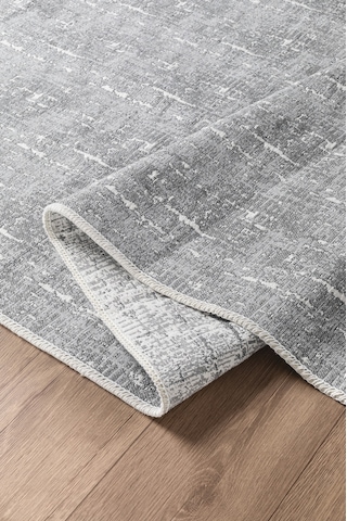 İskandinav %100 Pamuk Kilim Yıkanabilir Pamuklu Dokuma Halı Dekoratif Saçaklı Gri Beyaz
