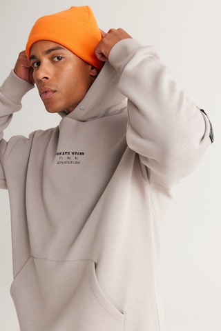 AC&Co / Altınyıldız Classics Erkek Acık Grı Oversize Fit Bol Kesim Kapüşonlu İçi Polarlı Pamuklu Sweatshirt Açık Gri