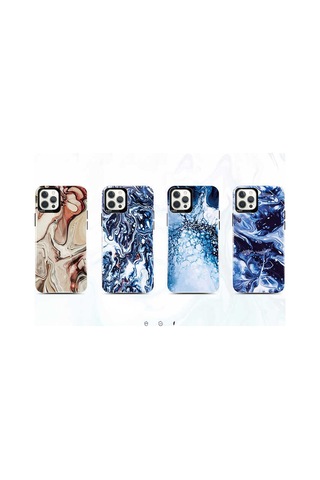 Kajsa Apple Uyumlu iPhone 12 Pro Max Kılıf Ebru Desenli Kajsa Lava Kapak ZORE-219361