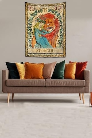 Strength Tarot Yıkanabilir Leke Tutmaz Kumaş Duvar Örtüsü Duvar Halısı Tapestry Karışık 70 X 100 8594037701000 Çok Renkli